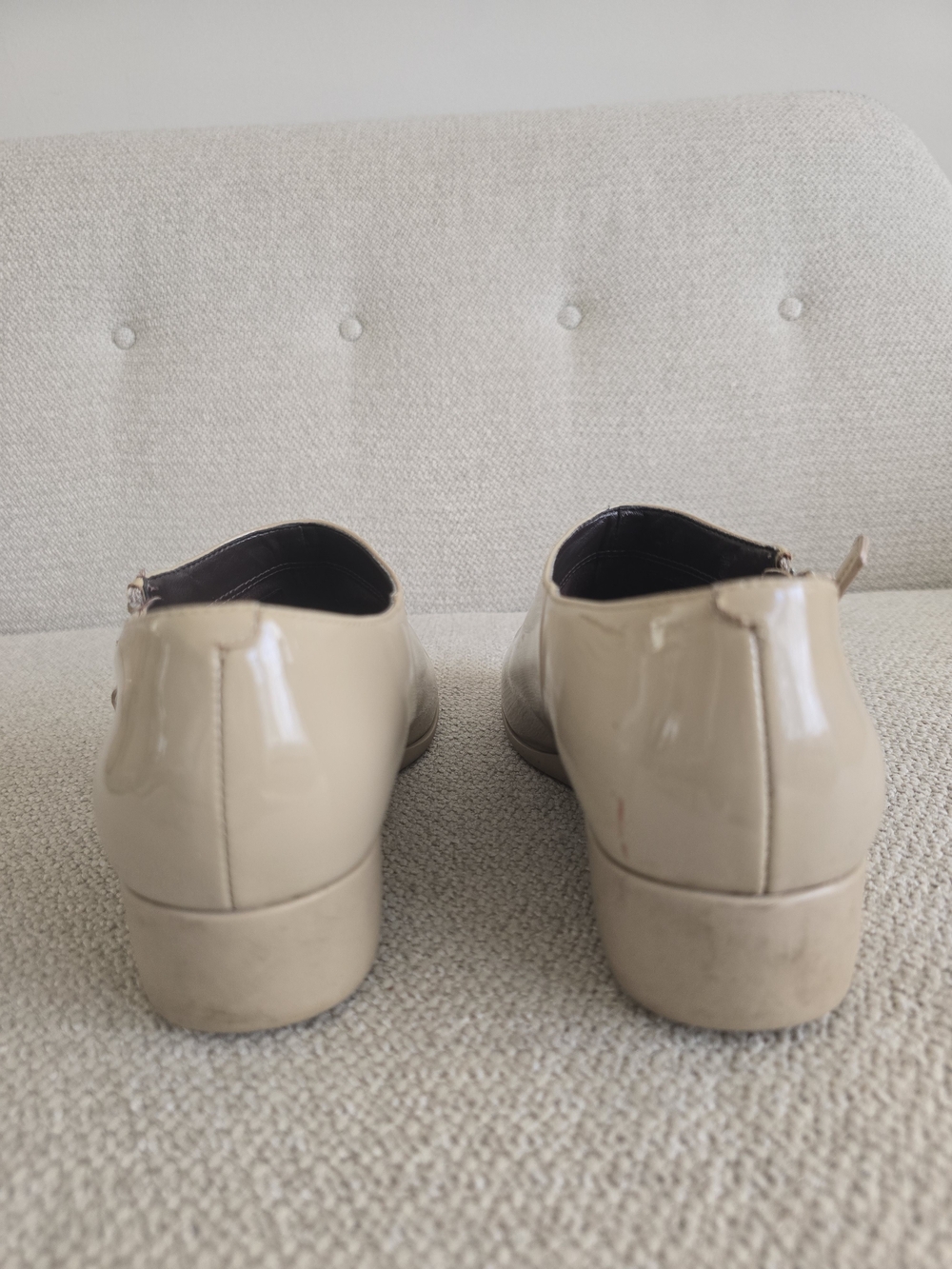 COLE HAAN GRANDOS Callie Waterproof Patent Leather Wedge Rainbooties - Cream, 7 - Picture 5 of 9